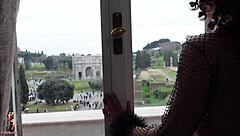 Black beauty Lady Ana's daring anal fisting adventure in the Colosseum