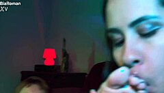 Redhead In Lingerie Gags On Deepthroat And Feet