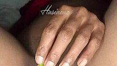 Using my vegetable and like spicy finger for fingering mature milf creampie