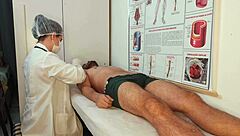 Unforgettable erection in front of cute nurse