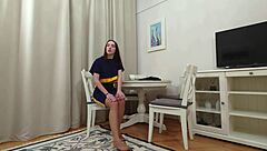 She says, 'Watch Evelyn tease in pantyhose.'