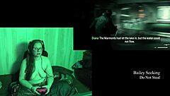 naked brunette with big natural tits at lake house