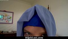 shy hijab teen invites friend for hardcore adventure with big cock in missionary