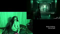 naked brunette with big natural tits at lake house