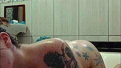 blonde pornstar swallows cum in bathtub blowjob!