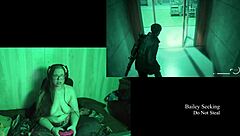 naked brunette with big natural tits at lake house