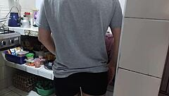 Fat madam in law seduces me in the kitchen