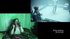 naked brunette with big natural tits at lake house