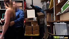 Geeky shoplifter rough fucked on cctv camera