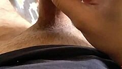 Slow motion cumshot features indian solo masturbation