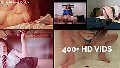 A young English girl has her first experience of cumshots from dick