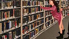 A hot librarian makes love to a pretty doll called Rika