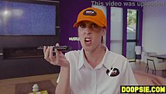 petite curvy technicians caught snooping get punished by busty milf with rough group action