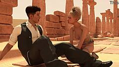 the blonde gives a blowjob in the demo