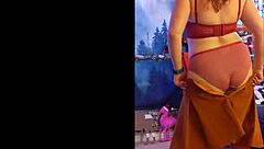 hotwife steffi velma dances dirty in cosplay costume showing pussy