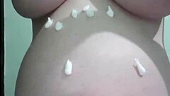 pregnant woman enjoys cream and massage session