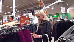 attractive czech woman seduced in mall and intimate in pov