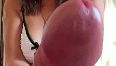 He's jerking off his massive morning wood.