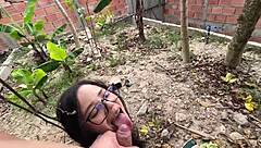 Almost caught with cousin, cute Colombian babe deepthroats amateur homemade