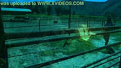 brooke ballentyne fucks a hired ranch hand by the fireside outdoors