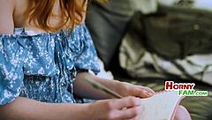 The stepdaughter is tested on her stamina by a family member