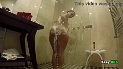 Wow, sexydea rides hard in shower after pounding!