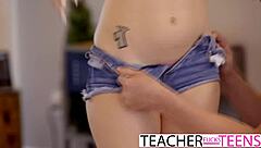 Slutty Teen Caught By Teacher With Two Monster Cocks