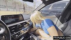 why is that horny blonde masturbating nude in the mall?