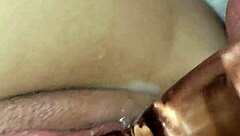 Why is my wife taking my cock and glass dildo in pussy together?