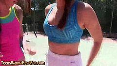 Bendy Real Teen 18+ Spanked Hard in Outdoor Party Scene