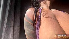 Busty hot milf Monica Santhiago squirts during interracial pussy fucking by black Rome Major