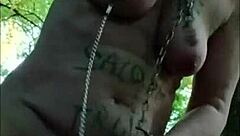 slave slut bent over in forest for doggystyle