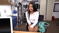 Nice woman gets a hard cock in her pussy during job interview