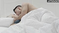 Passionate Morning Quickie with Beautiful Czech Girl's Boobs and Cum in Mouth.