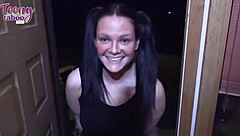 Kinky cheerleader squad welcomes hot babysitter Daisy Garcia