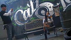 Fucking Slutty Brunette In Fishnet Stockings With Anal Creampie