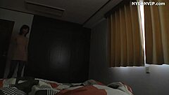 Nylon sex with skinny slut, blowing cock through pantyhose
