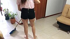 Hot latina maid fucks for cash.