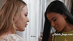 anna claire clouds and ameena green explore lesbian scissoring and masturbation in a fun way