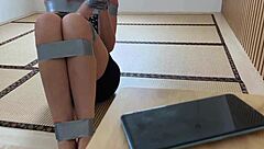 horny girlfriend tied up, punished with vibrator?