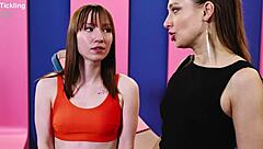 talia mint ties kate quinn for tickling challenge