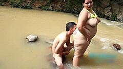 Wow! Latina Milf Gapes on Beach with Fan!