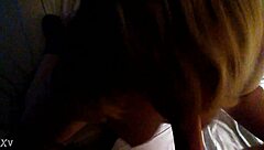 Blonde Amateur Gives Homemade Blowjob With Tits Exposed