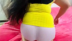 Boss gropes employee's giant cameltoe pussy