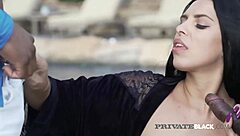 Privateblack - dark-haired hottie Kira Queen enjoys riding two BBCs