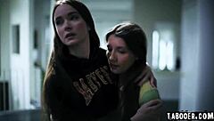 Gizelle Blanco spies on Maya Woulfe and Hazel Moore in the room