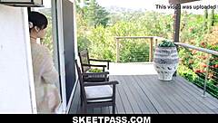 i caught petite Isabella Nice snooping, tied her up, fucked hard