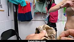 gorgeous nerdy thief banged hard on security office table