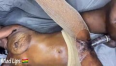 ⭐️ Lactating Slim Ghana Girl Fucked by Big Brazilian Dick in Capetown