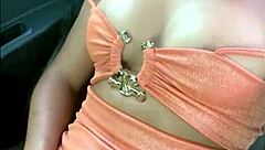 She flashed her creamy pussy during a real taxi ride